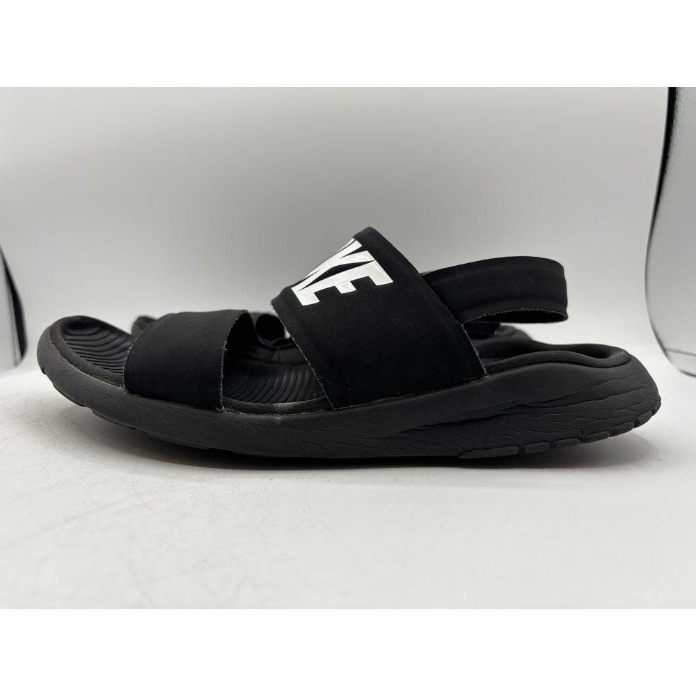 Nike Tanjun Sandal Black White 882694-001 Women Size 9 Adjustable Comfort Sandal